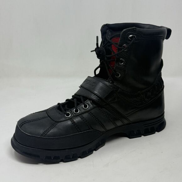 Polo Ralph Lauren Kilworth Duck Boots  Mens 13 Black Leather Zip Buckle Vintage main image 4